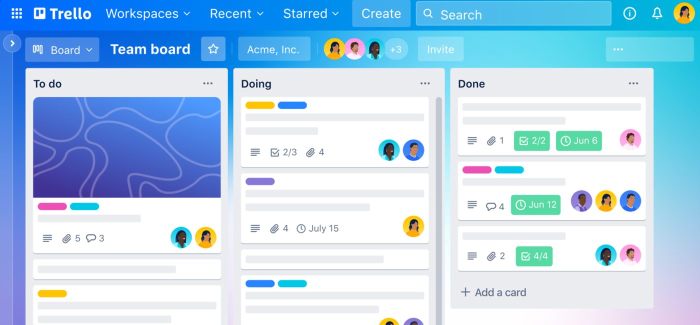 Trello-borden voor projectmanagement en planning van evenementen